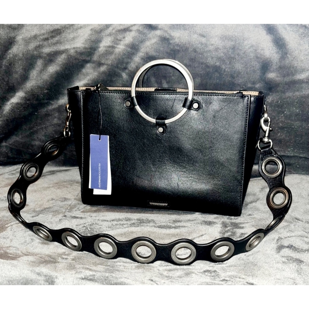 Rebecca Minkoff Black Leather Ring Satchel NWT